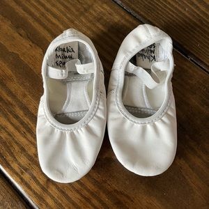 Size 12 little girls white ballet slippers Revolution brand